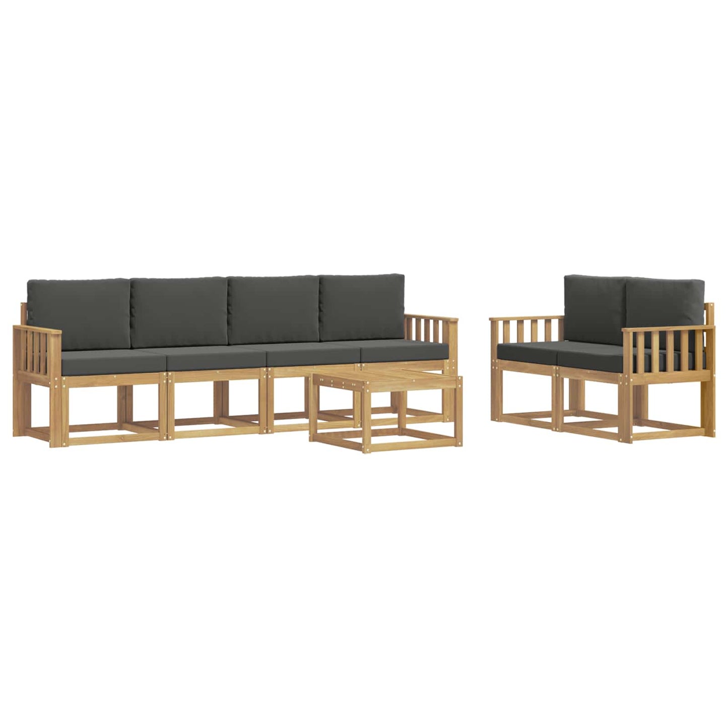 vidaXL Σειρά Καναπέ Εξωτερικού με μαξιλάρι 7 pcs Άσπρο και Ανθρακί