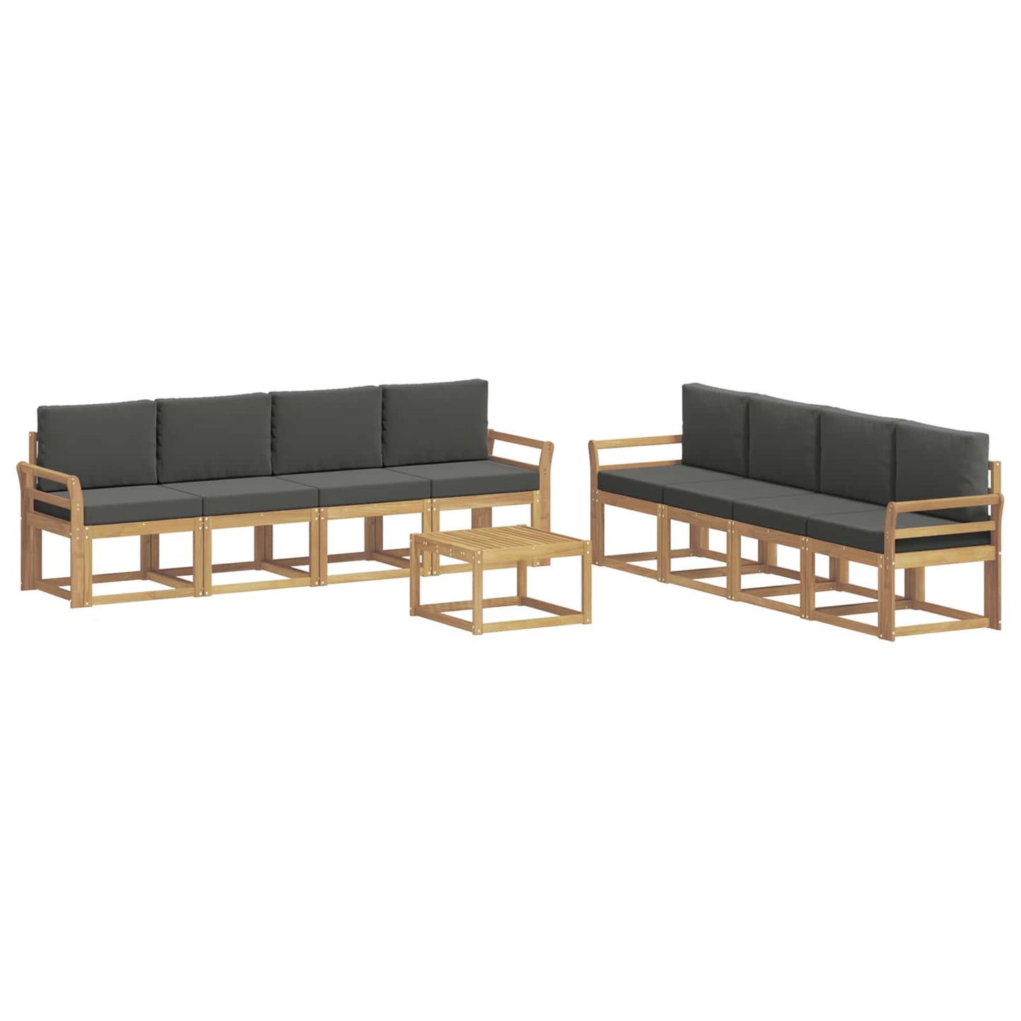 vidaXL Σειρά Καναπέ Εξωτερικού με μαξιλάρι 9 pcs Άσπρο και Ανθρακί