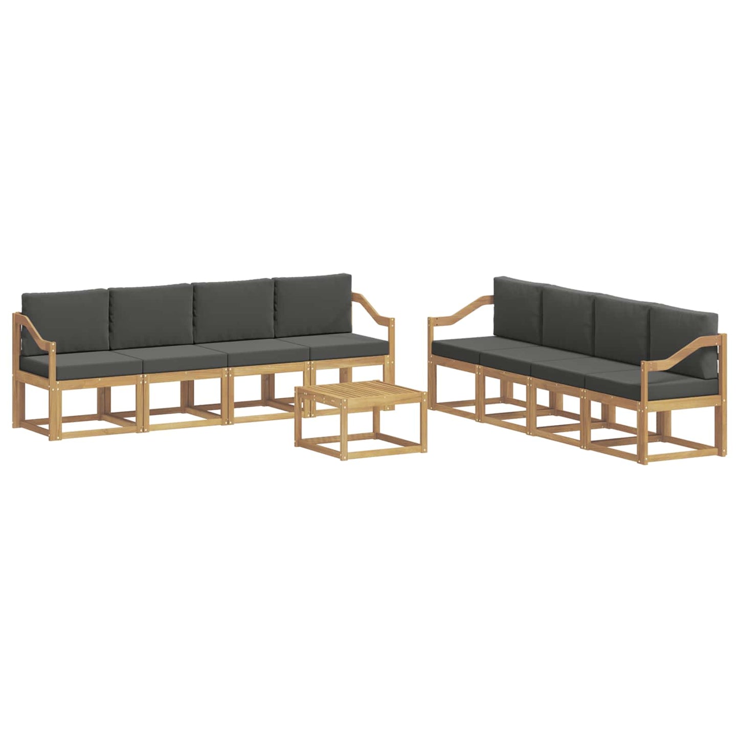 vidaXL Σειρά Καναπέ Εξωτερικού με μαξιλάρι 9 pcs Άσπρο και Ανθρακί