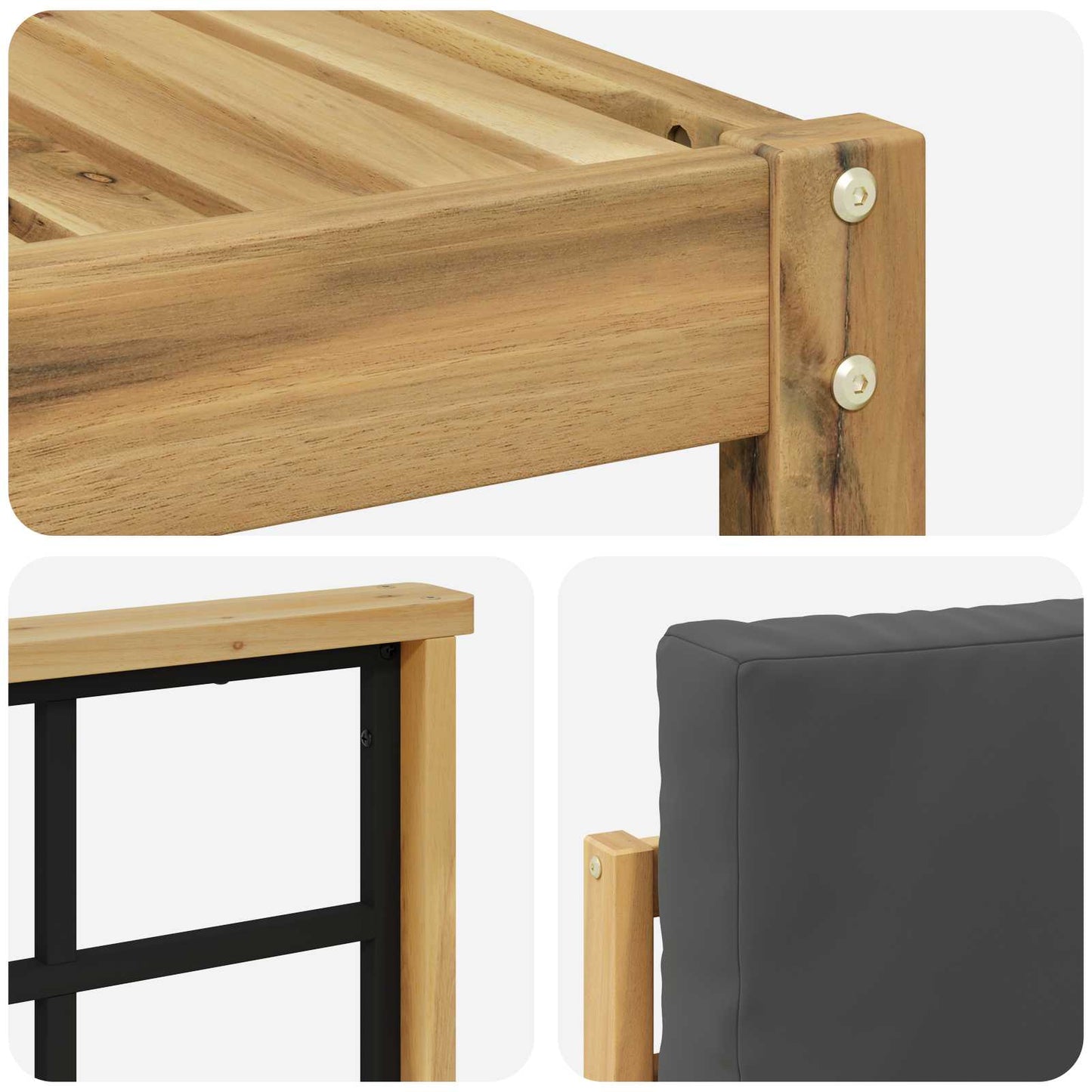 vidaXL Σειρά Καναπέ Εξωτερικού με μαξιλάρι 5 pcs Άσπρο και Ανθρακί