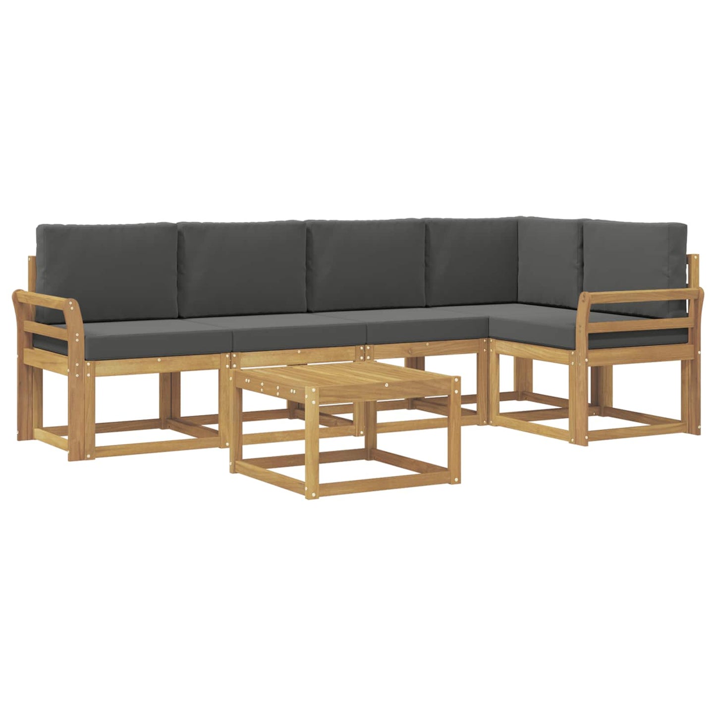 vidaXL Σειρά Καναπέ Εξωτερικού με μαξιλάρι 6 pcs Άσπρο και Ανθρακί