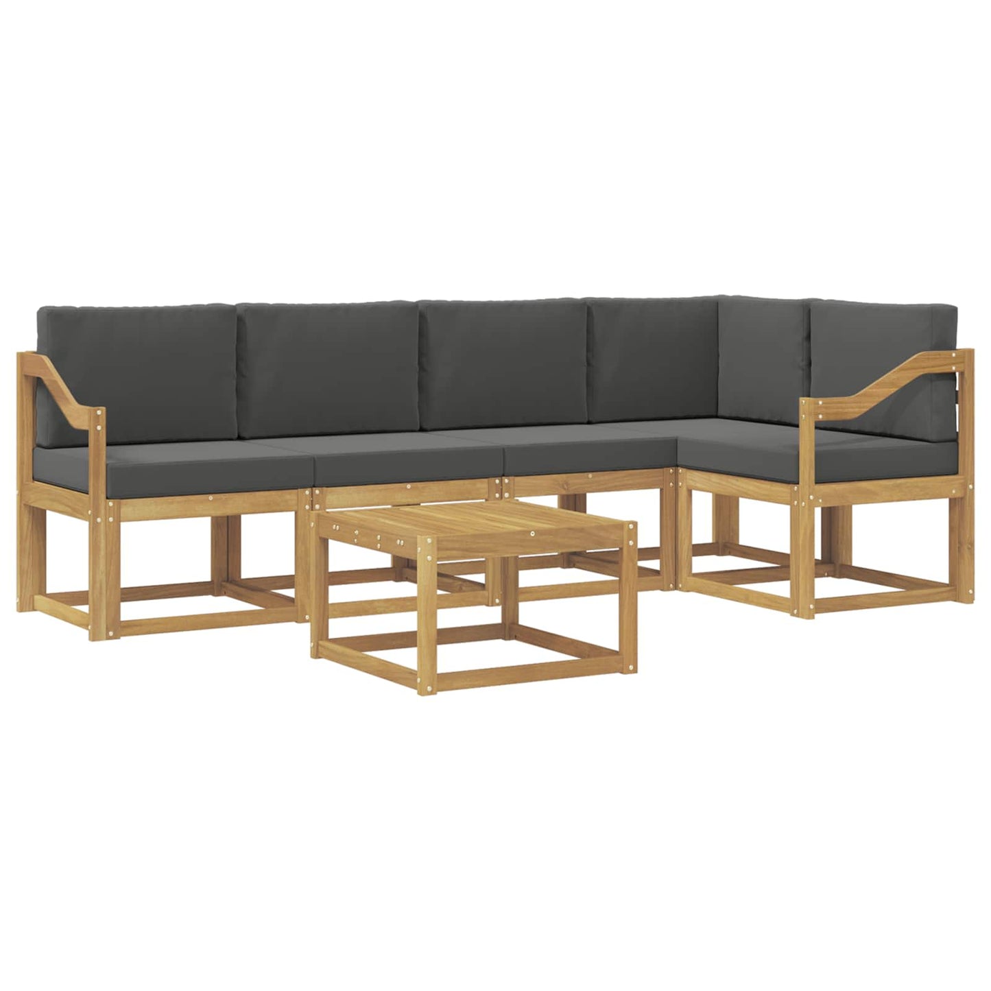 vidaXL Σειρά Καναπέ Εξωτερικού με μαξιλάρι 6 pcs Άσπρο και Ανθρακί