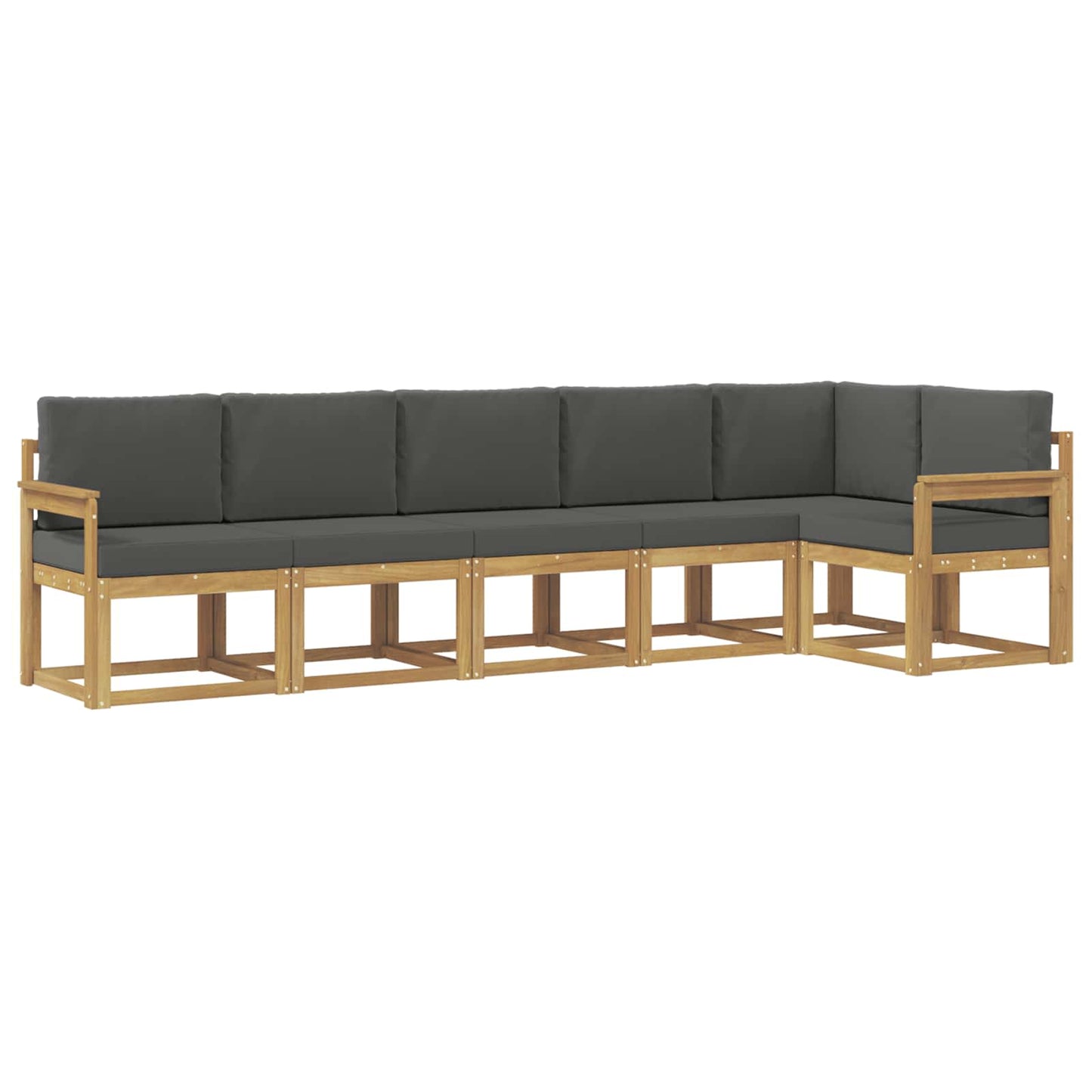 vidaXL Σειρά Καναπέ Εξωτερικού 6 pcs Άσπρο και Ανθρακί Πολυεστέρας