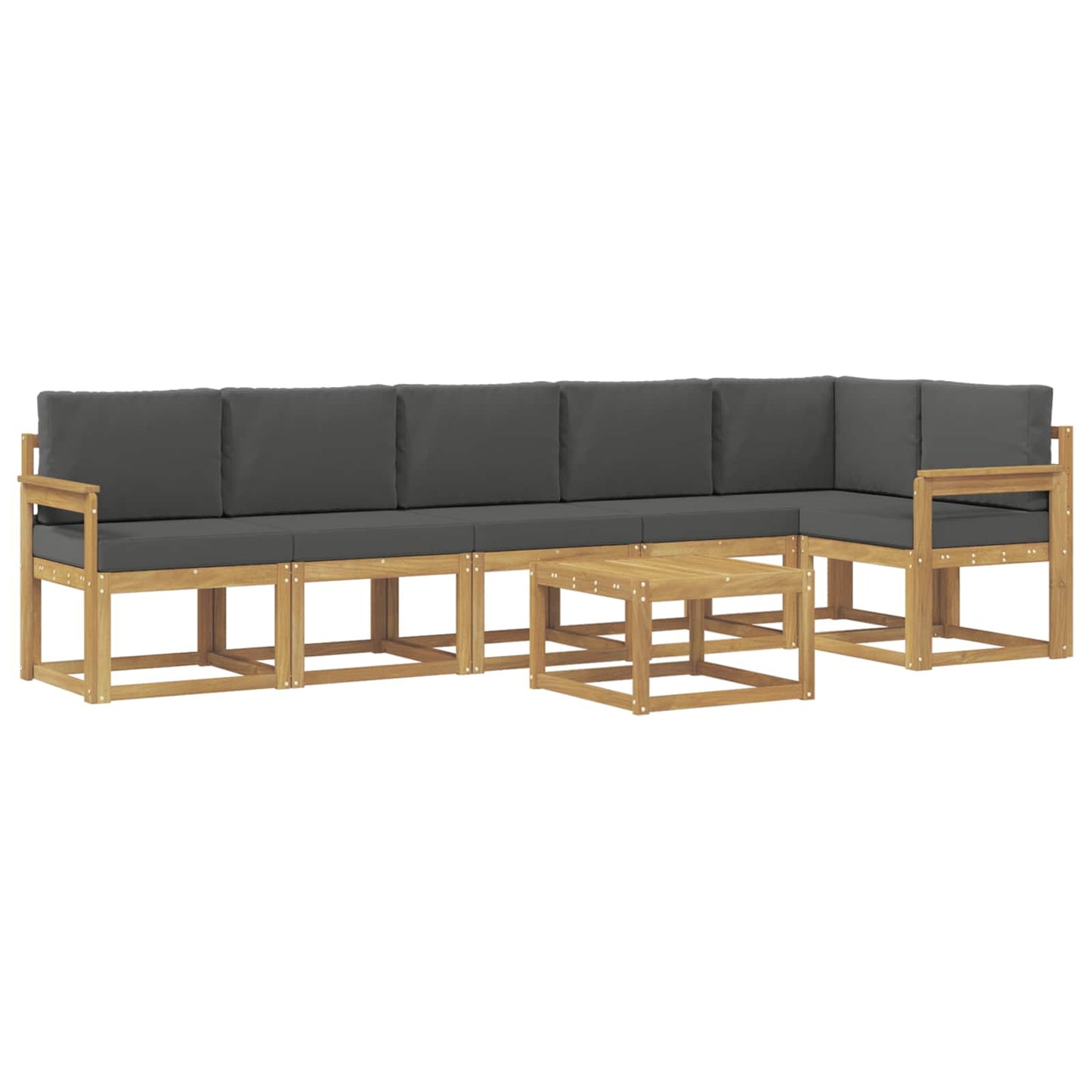 vidaXL Σειρά Καναπέ Εξωτερικού 7 pcs Άσπρο και Ανθρακί Πολυεστέρας