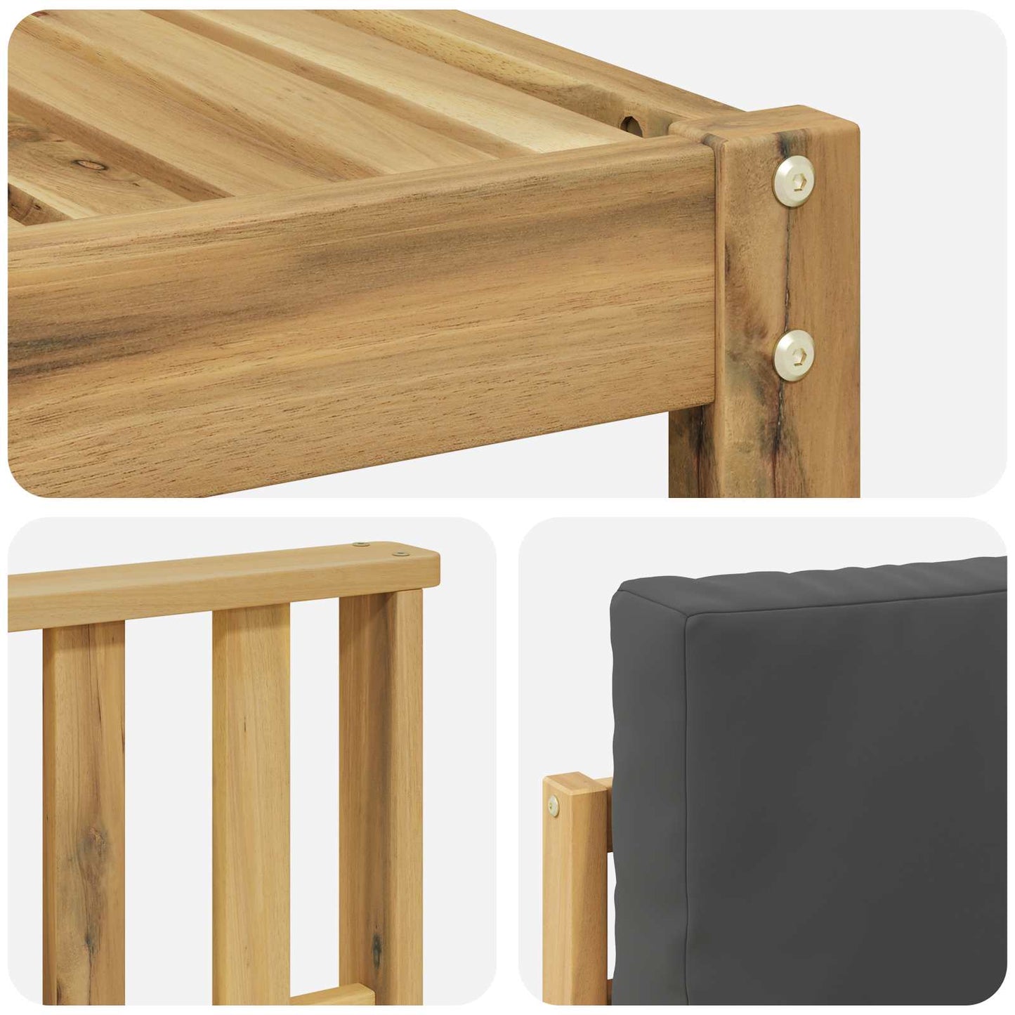 vidaXL Σειρά Καναπέ Εξωτερικού 7 pcs Άσπρο και Ανθρακί Πολυεστέρας
