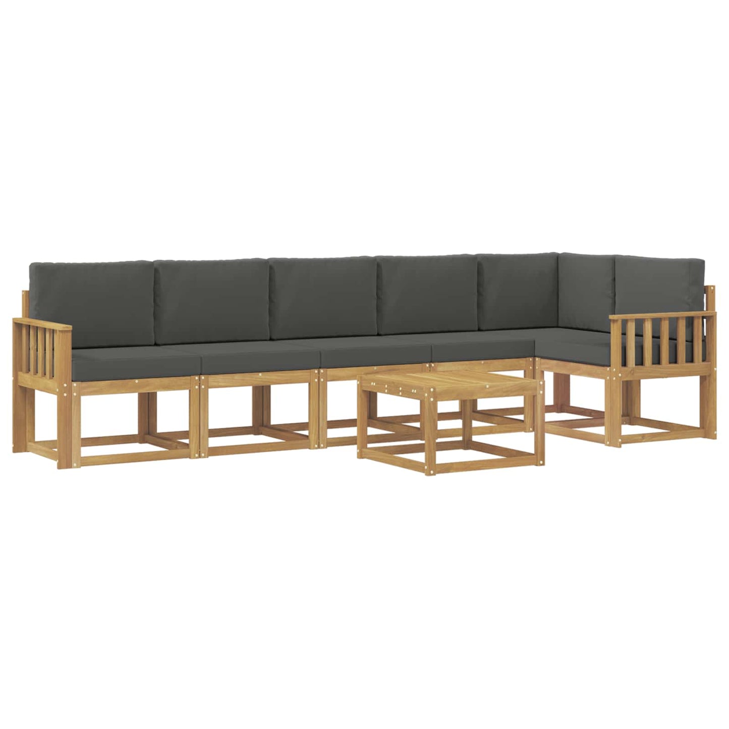 vidaXL Σειρά Καναπέ Εξωτερικού 7 pcs Άσπρο και Ανθρακί Πολυεστέρας