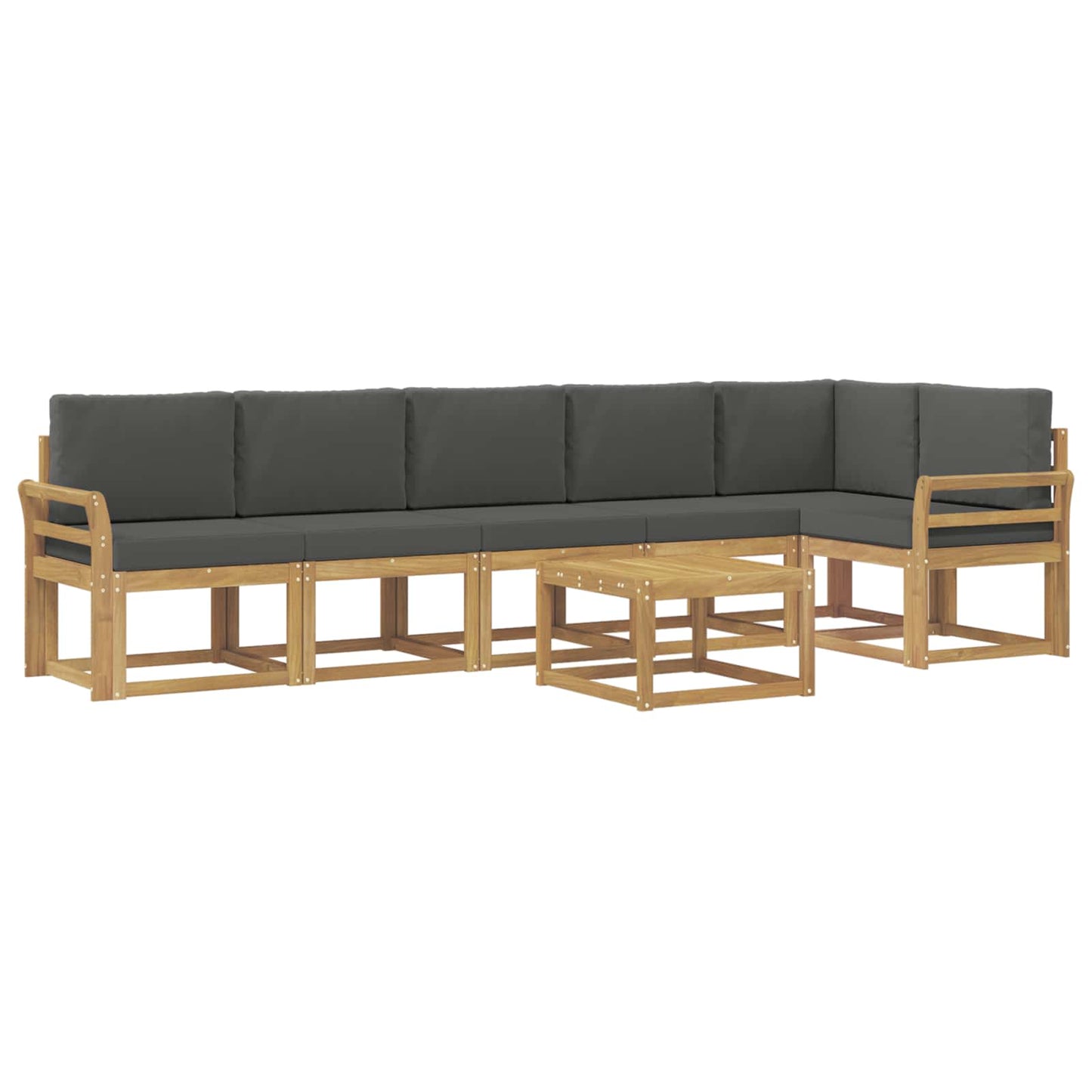 vidaXL Σειρά Καναπέ Εξωτερικού 7 pcs Άσπρο και Ανθρακί Πολυεστέρας
