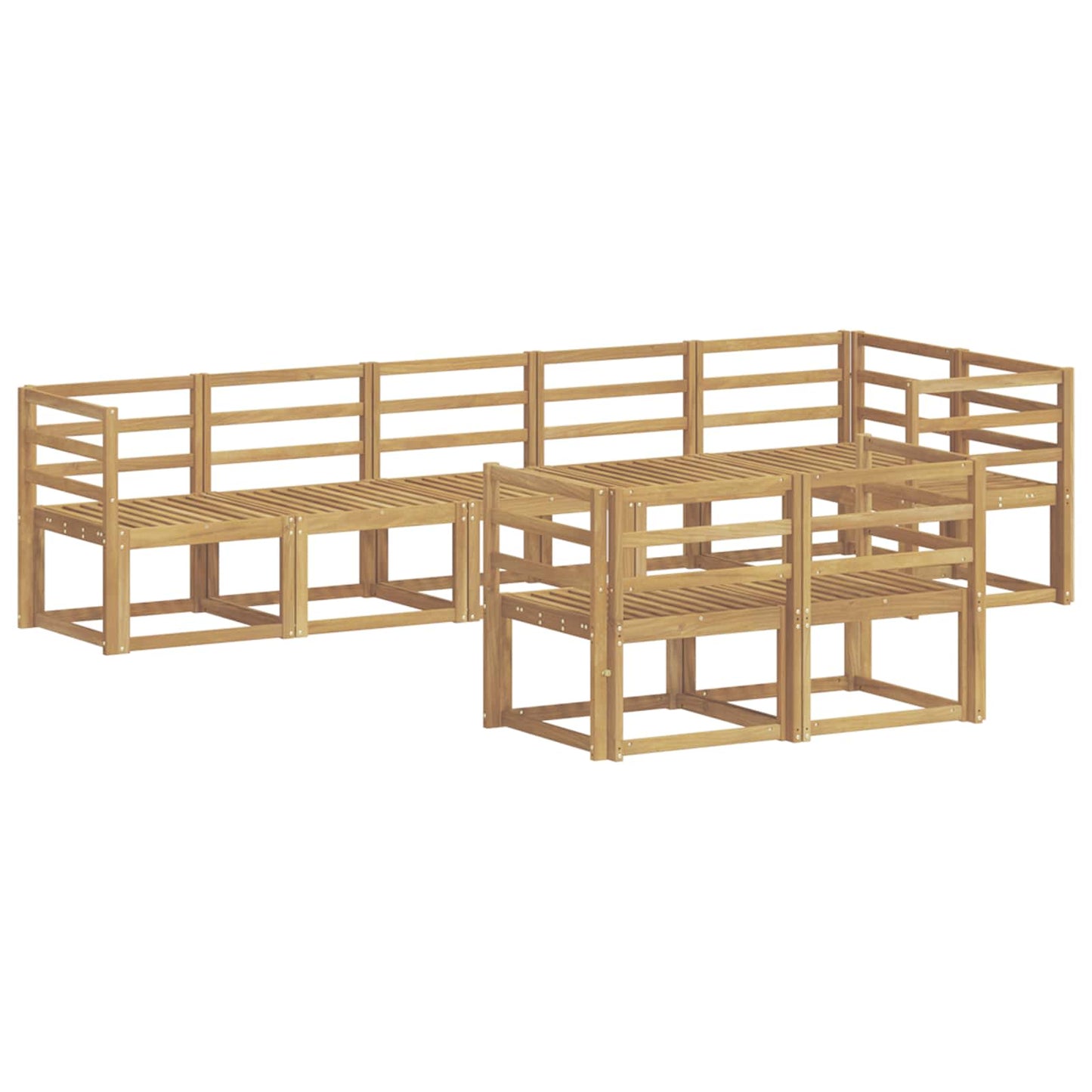 vidaXL Σειρά Καναπέ Εξωτερικού 8 pcs Λευκό Στερεό Ξύλο Ακακίας