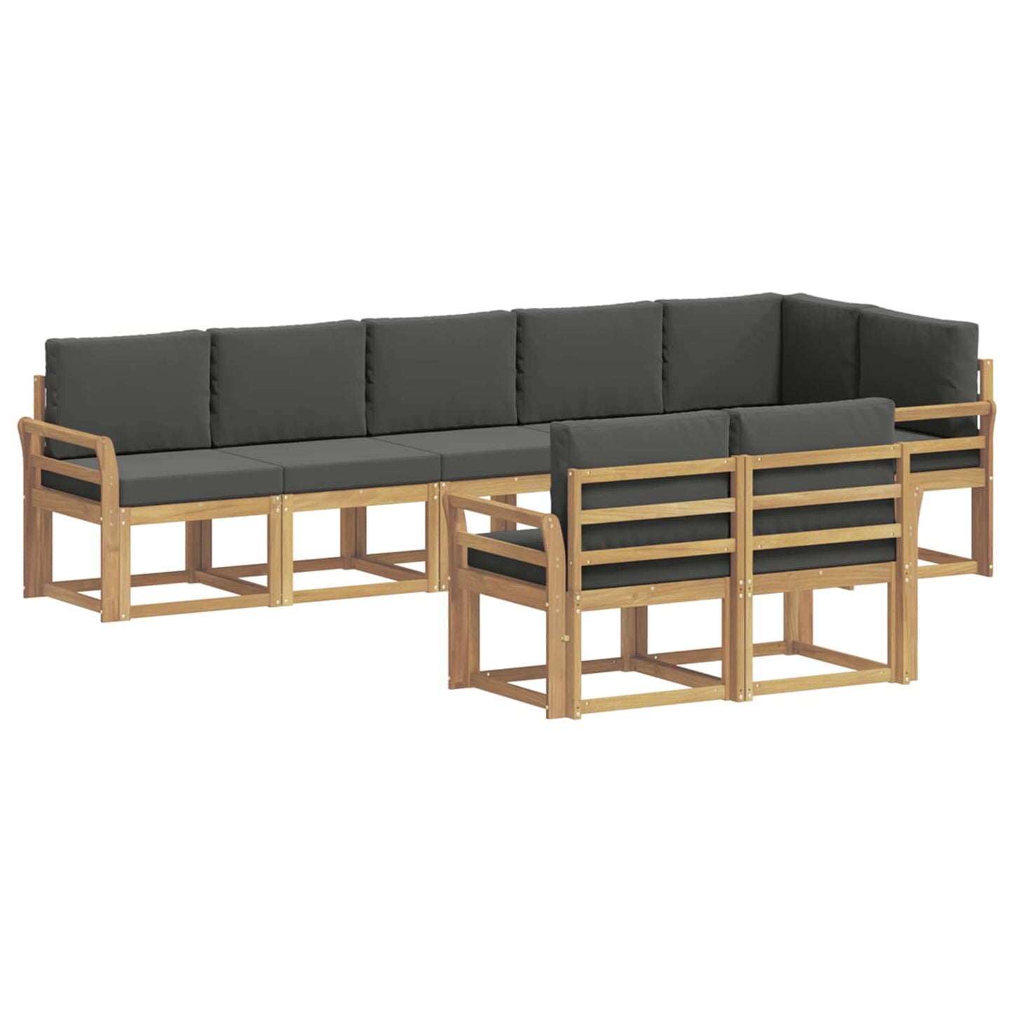 vidaXL Σειρά Καναπέ Εξωτερικού 8 pcs Άσπρο και Ανθρακί Πολυεστέρας