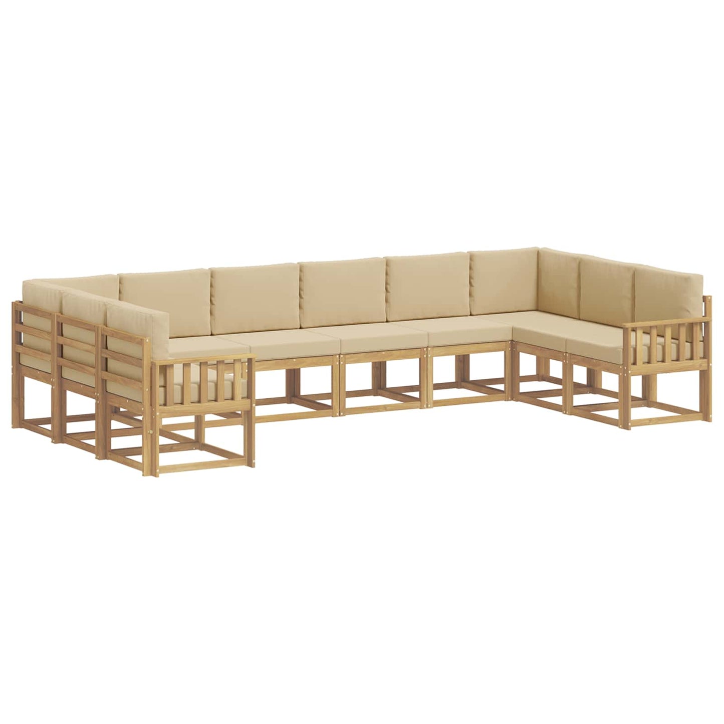vidaXL Σειρά Καναπέ Εξωτερικού 10 τμχ. Λευκό και Μπεζ