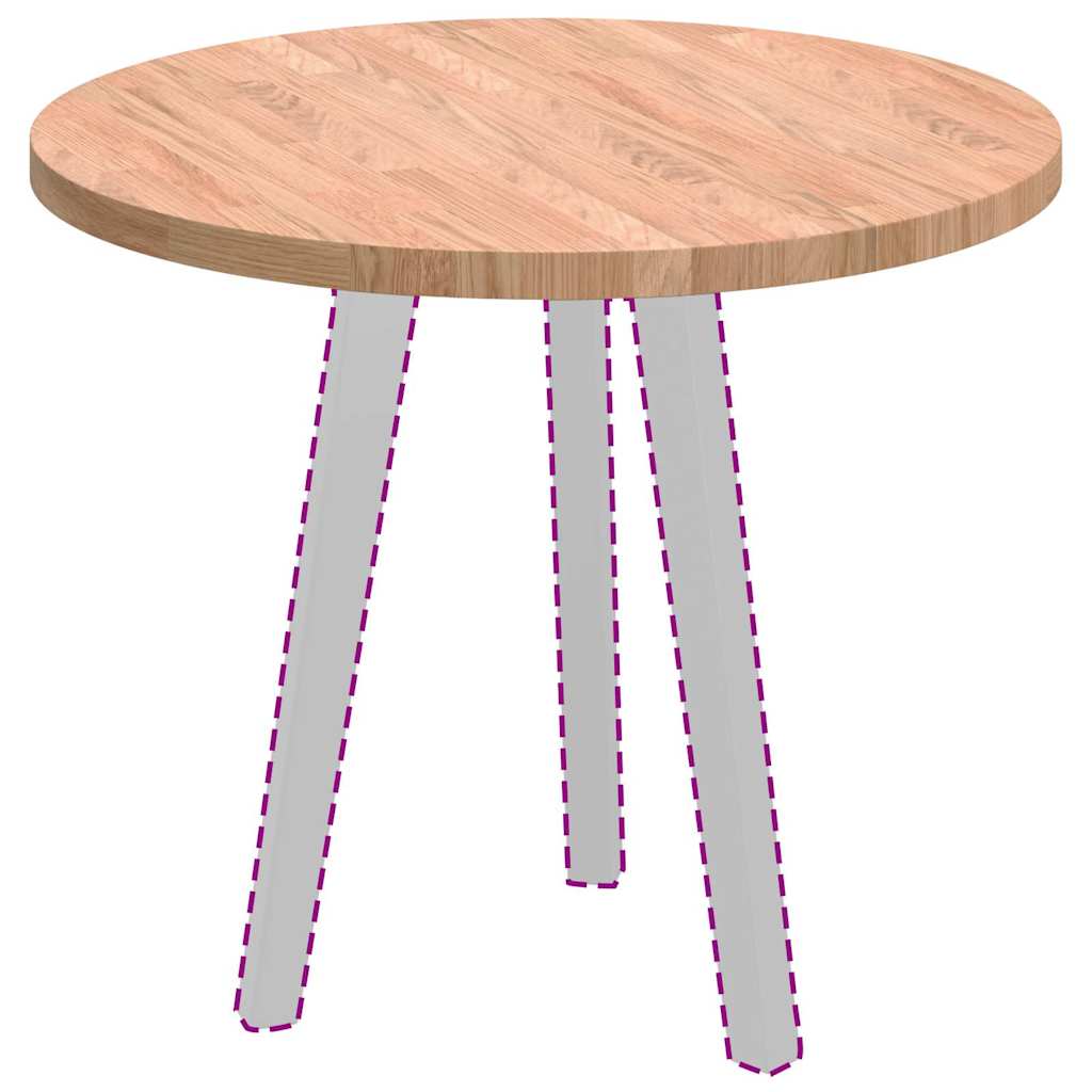 vidaXL Καπάκι τραπεζιού Ανοιχτό καφέ Ø 60 x 2.5 cm Στερεό ξύλο δρυός