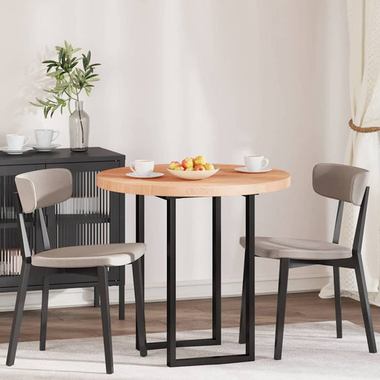 vidaXL Καπάκι τραπεζιού Ανοιχτό καφέ Ø 80 x 4 cm Στερεό ξύλο δρυός