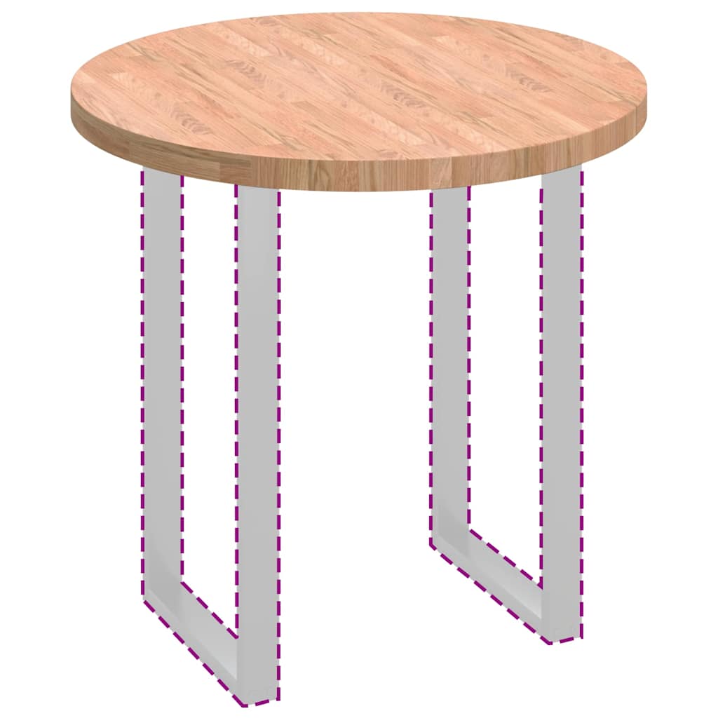 vidaXL Καπάκι τραπεζιού Ανοιχτό καφέ Ø 80 x 4 cm Στερεό ξύλο δρυός