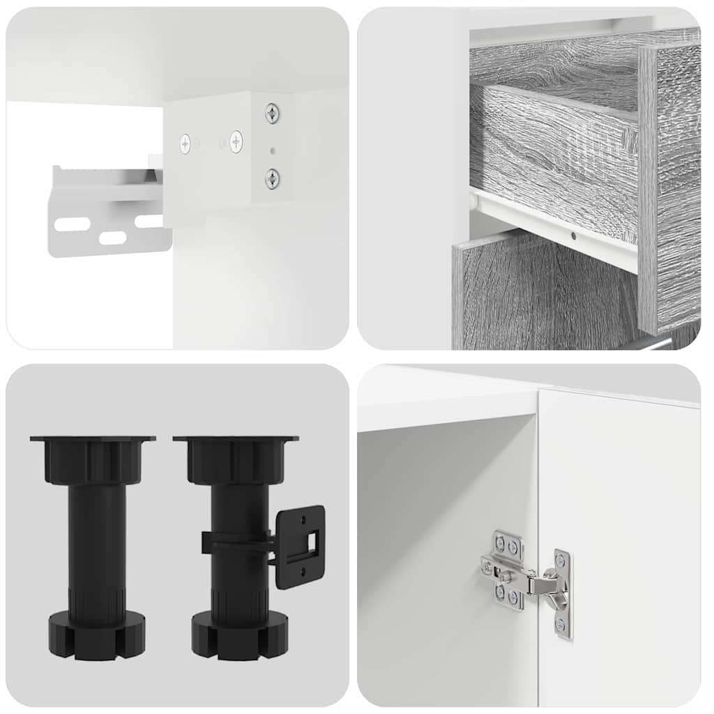 vidaXL Σετ ντουλαπιών κουζίνας με συρτάρι Lyon 8 pcs Γκρίζο Σονομα