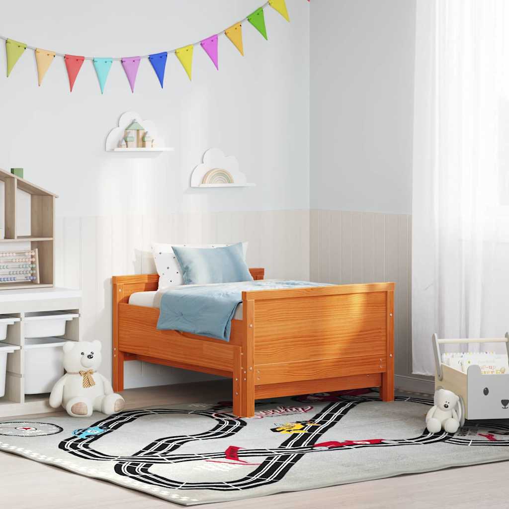 vidaXL Επεκτάσιμη Κρεβατοκάμαρα για Παιδιά Άλλο Καφέ κεριού