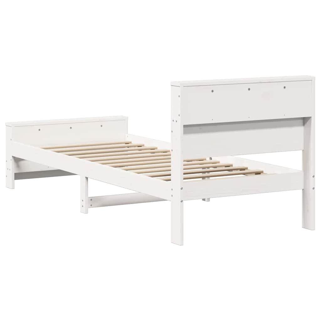 vidaXL Σκελετός Κρεβατιού Λευκό 90 x 200 cm Επεξεργασμένο ξύλο