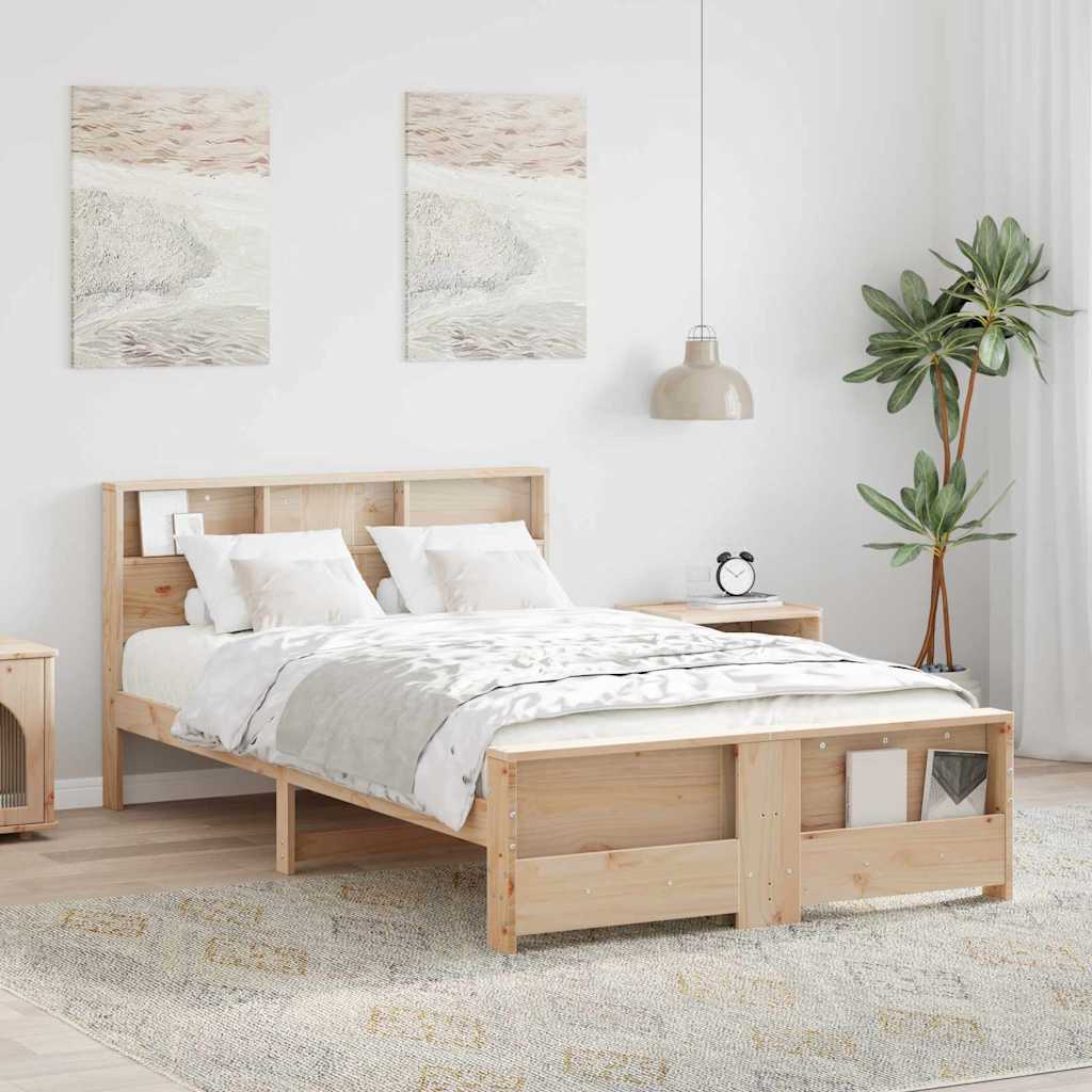 vidaXL Σκελετός Κρεβατιού Καφέ 140 x 190 cm Επεξεργασμένο ξύλο