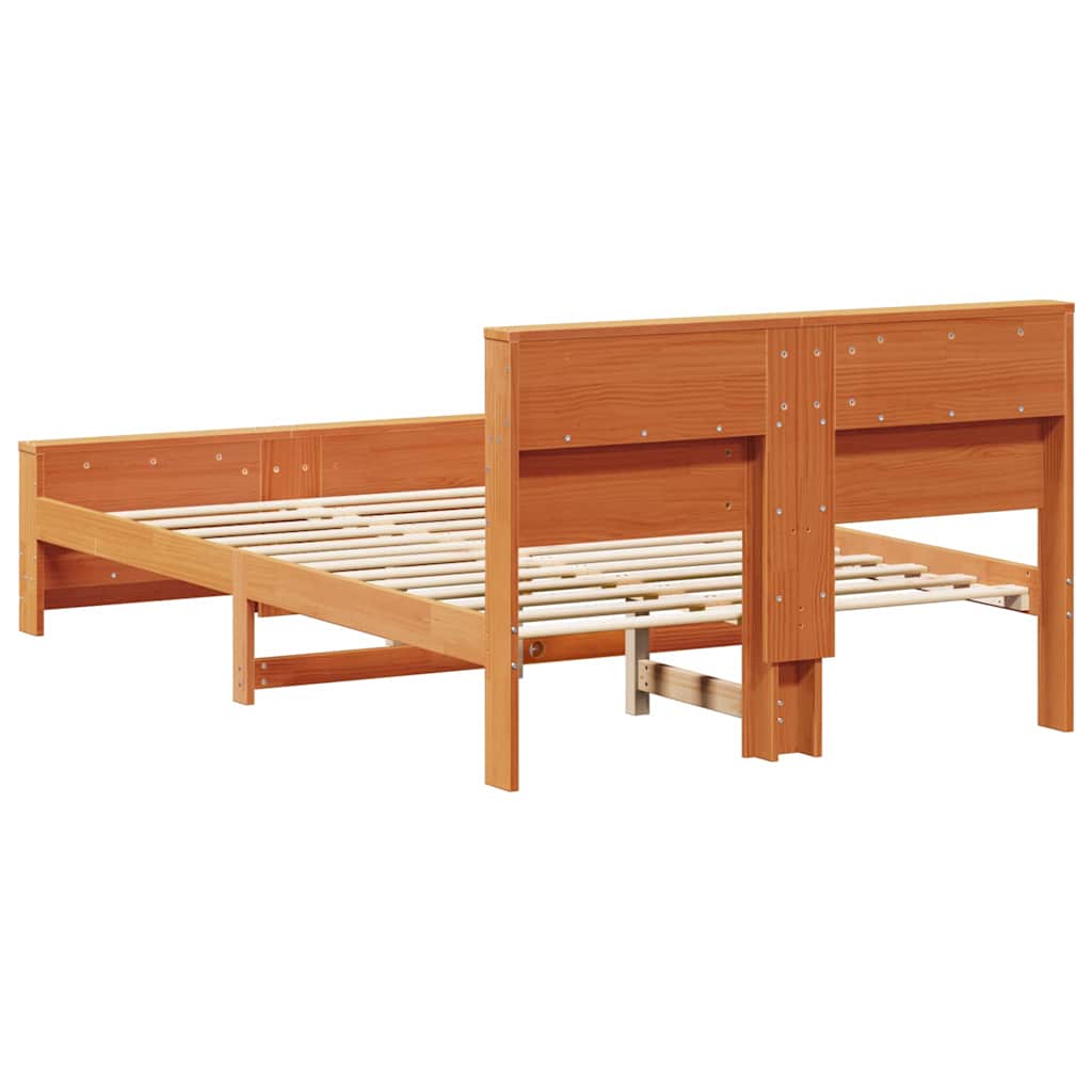 vidaXL Σκελετός Κρεβατιού Κερωτό καφέ 140 x 190 cm Επεξεργασμένο ξύλο
