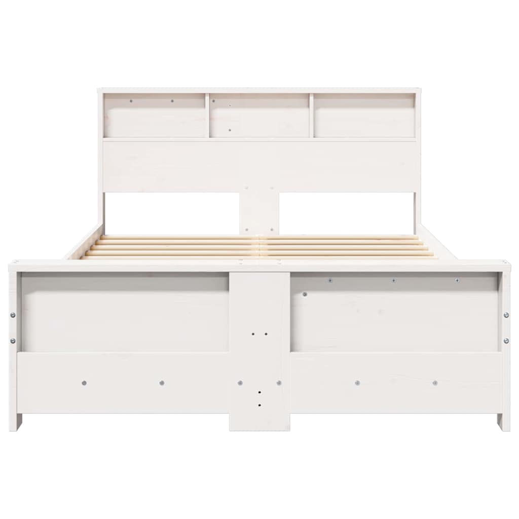 vidaXL Σκελετός Κρεβατιού Λευκό 135 x 190 cm Επεξεργασμένο ξύλο