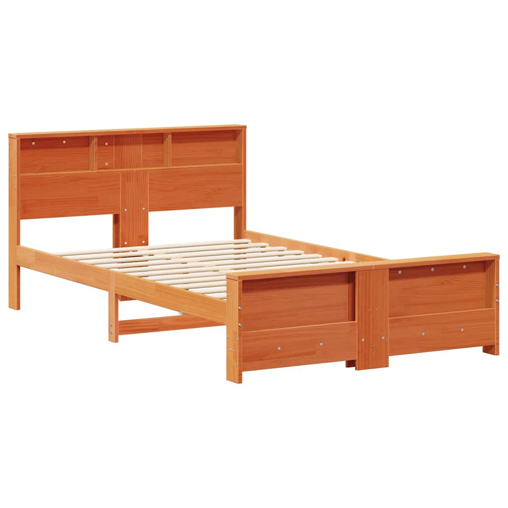 vidaXL Σκελετός Κρεβατιού Κερωτό καφέ 135 x 190 cm Επεξεργασμένο ξύλο