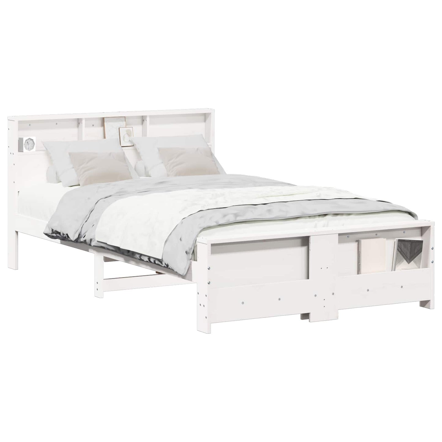 vidaXL Σκελετός Κρεβατιού Λευκό 120 x 190 cm Επεξεργασμένο ξύλο