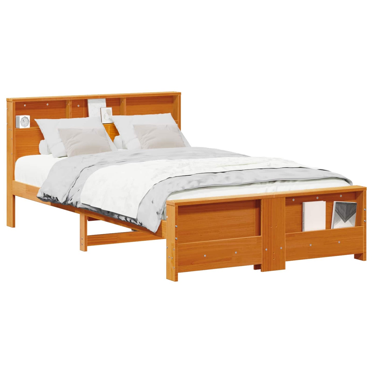 vidaXL Σκελετός Κρεβατιού Κερωτό καφέ 120 x 190 cm Επεξεργασμένο ξύλο
