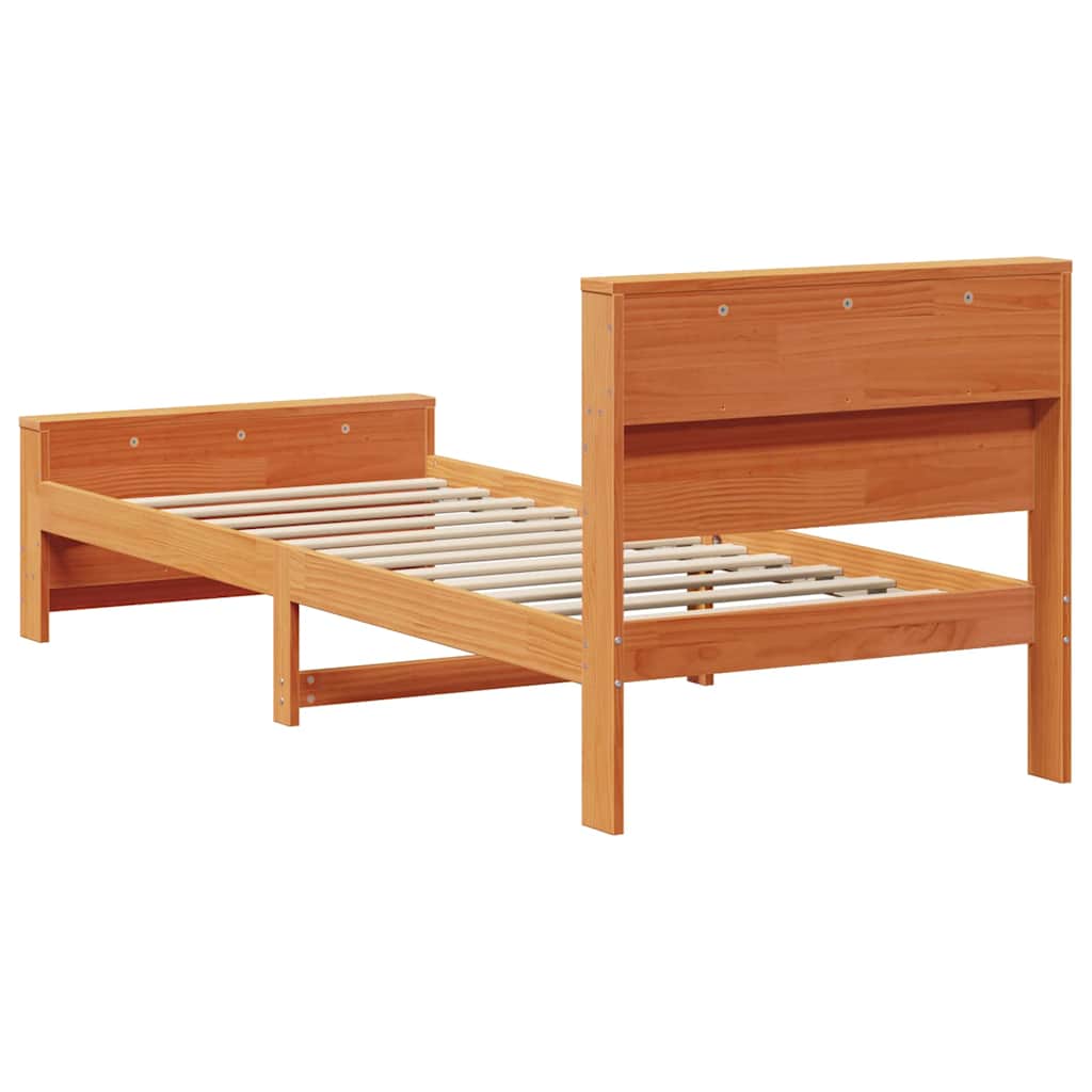vidaXL Σκελετός Κρεβατιού Κερωτό καφέ 75 x 190 cm Επεξεργασμένο ξύλο