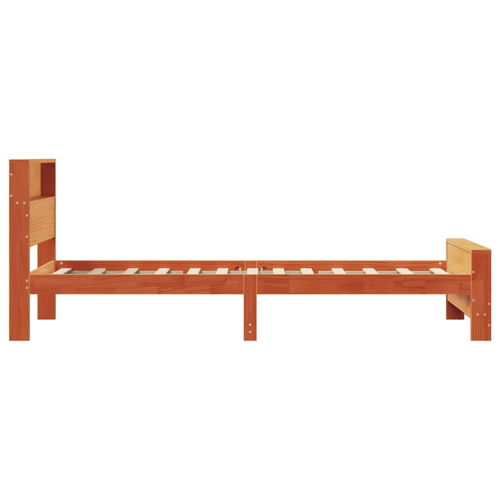 vidaXL Σκελετός Κρεβατιού Κερωτό καφέ 75 x 190 cm Επεξεργασμένο ξύλο