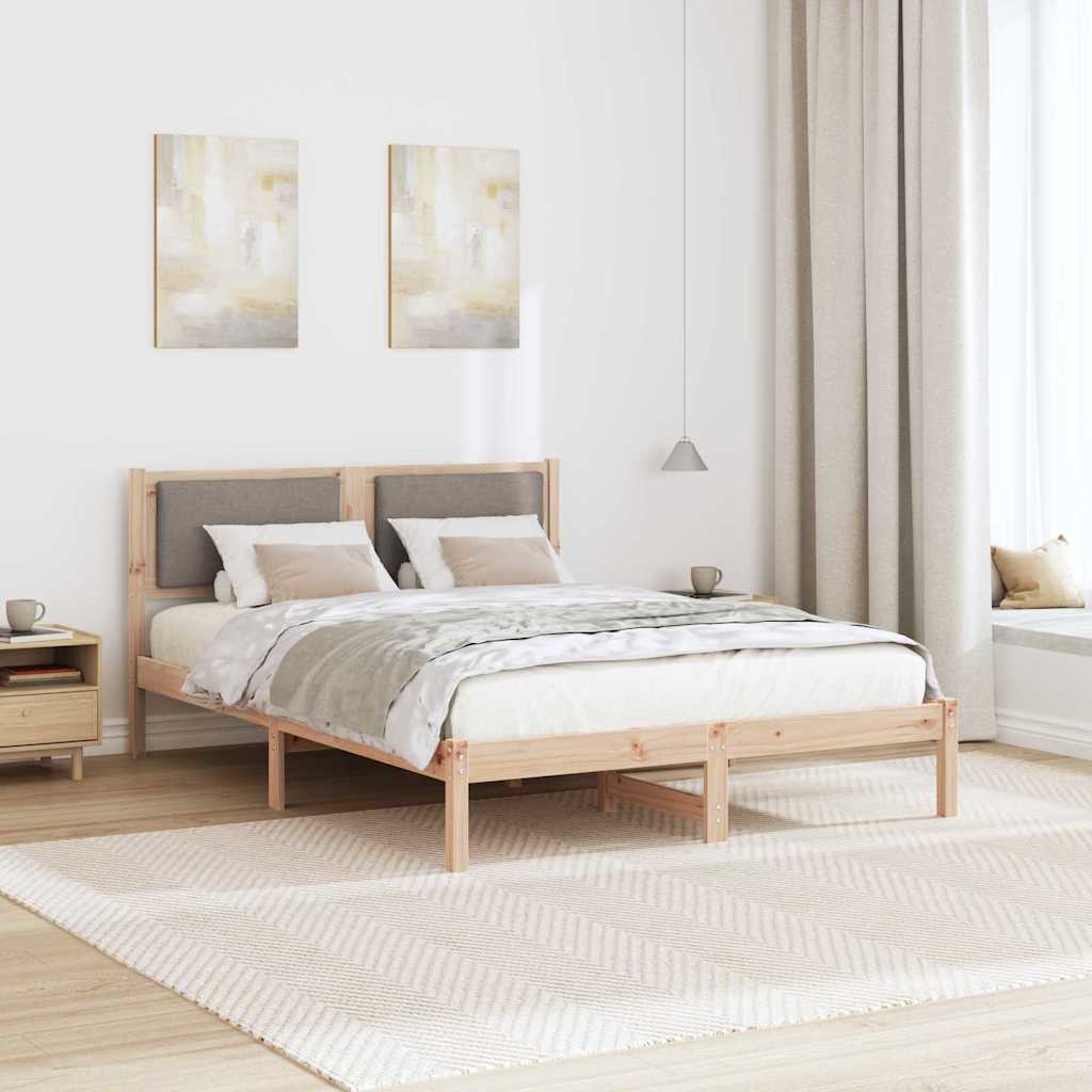 vidaXL Σκελετός Κρεβατιού Taupe 150 x 200 cm Στερεά ξυλεία πεύκου