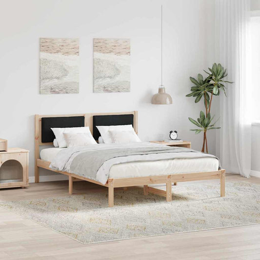 vidaXL Σκελετός Κρεβατιού Μαύρο 140 x 200 cm Στερεά ξυλεία πεύκου