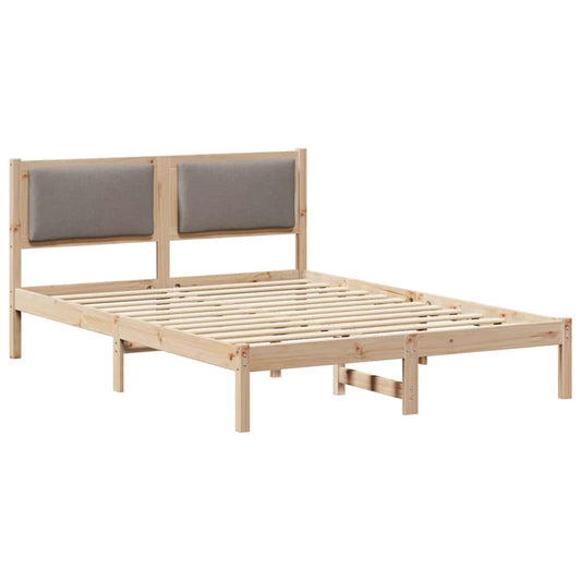 vidaXL Σκελετός Κρεβατιού Taupe 140 x 190 cm Στερεά ξυλεία πεύκου