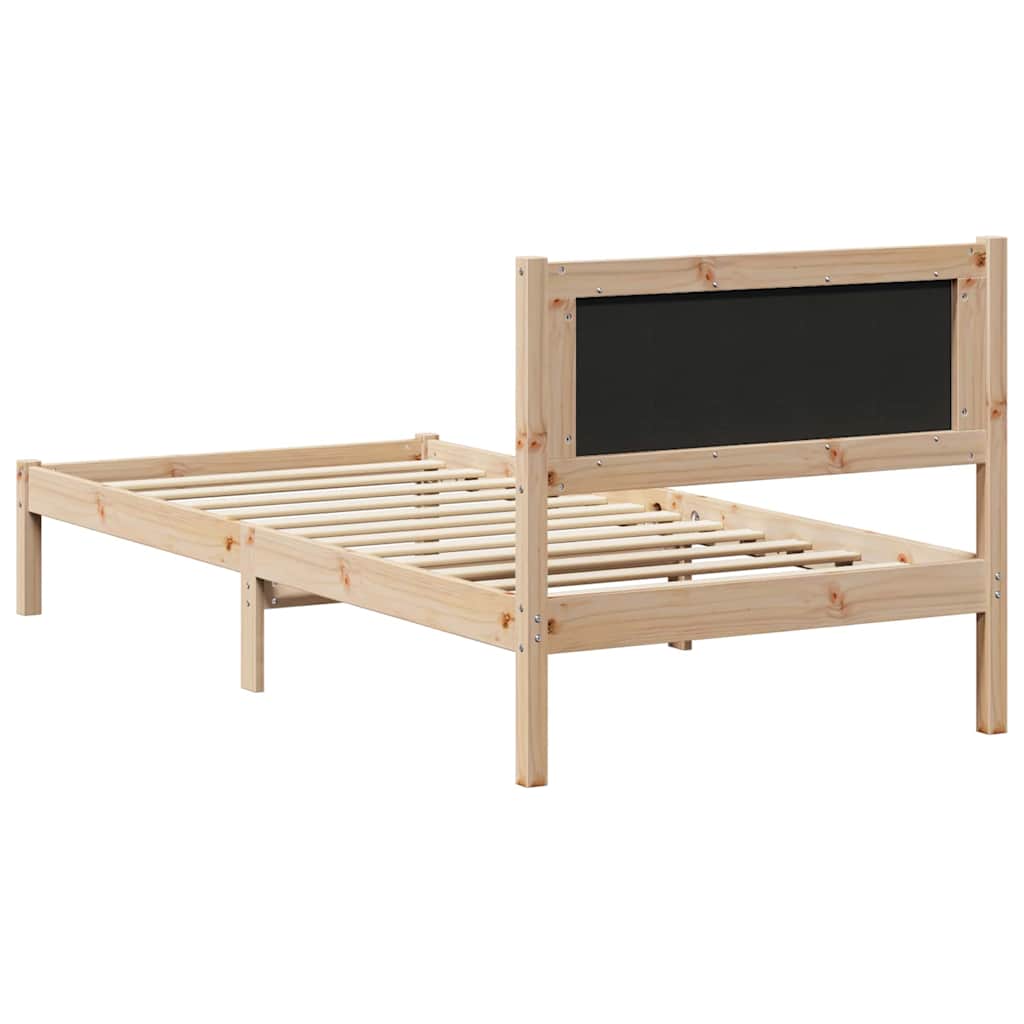 vidaXL Σκελετός Κρεβατιού Σκούρο Γκρι 90 x 200 cm Στερεά ξυλεία πεύκου