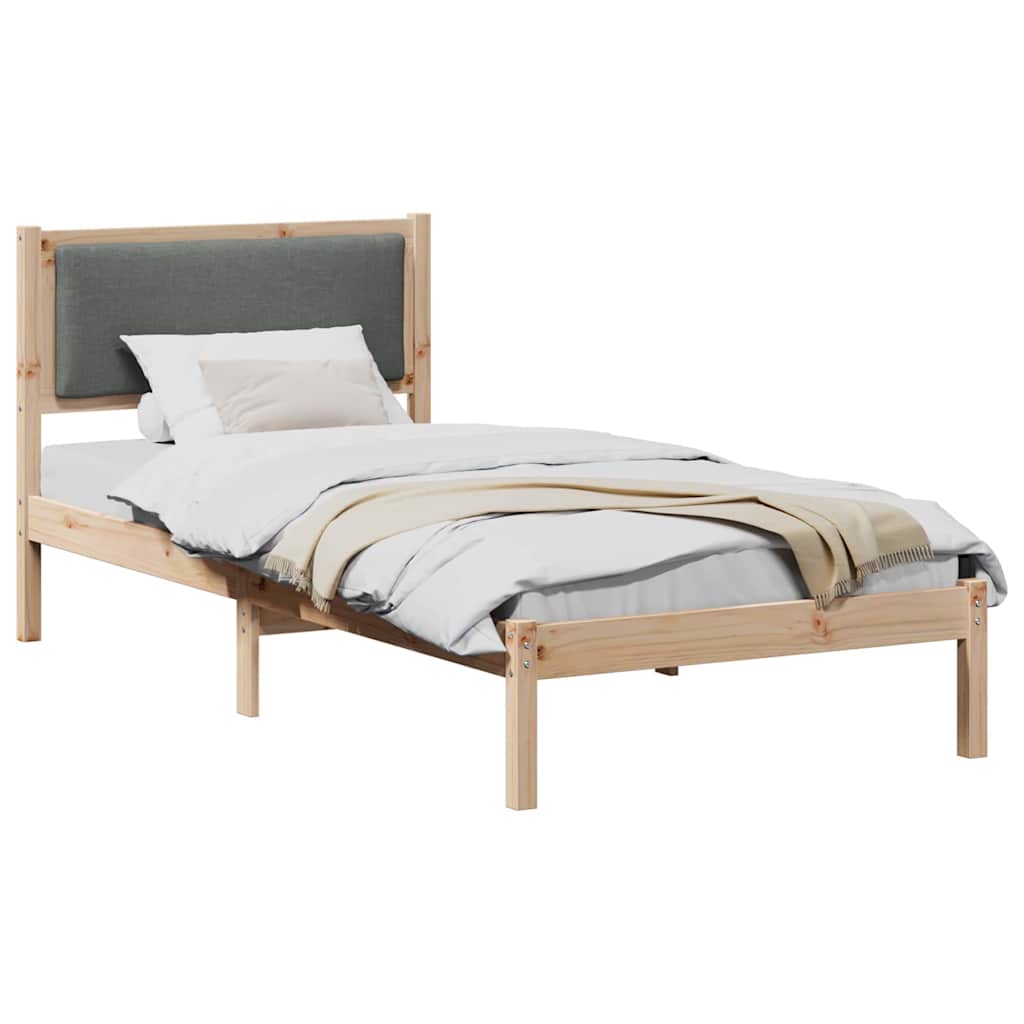 vidaXL Σκελετός Κρεβατιού Σκούρο Γκρι 90 x 200 cm Στερεά ξυλεία πεύκου