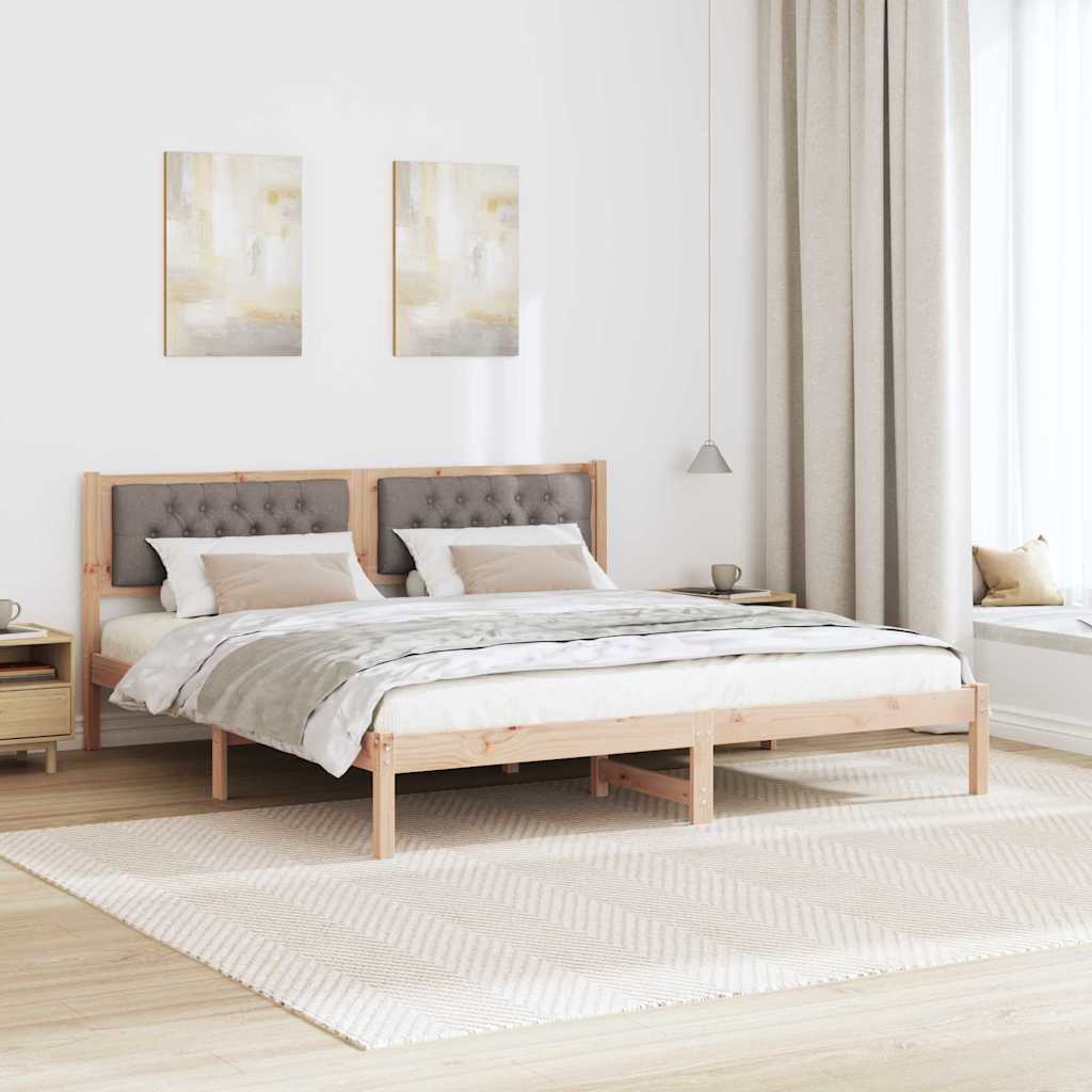 vidaXL Σκελετός Κρεβατιού Taupe 160 x 200 cm Στερεά ξυλεία πεύκου