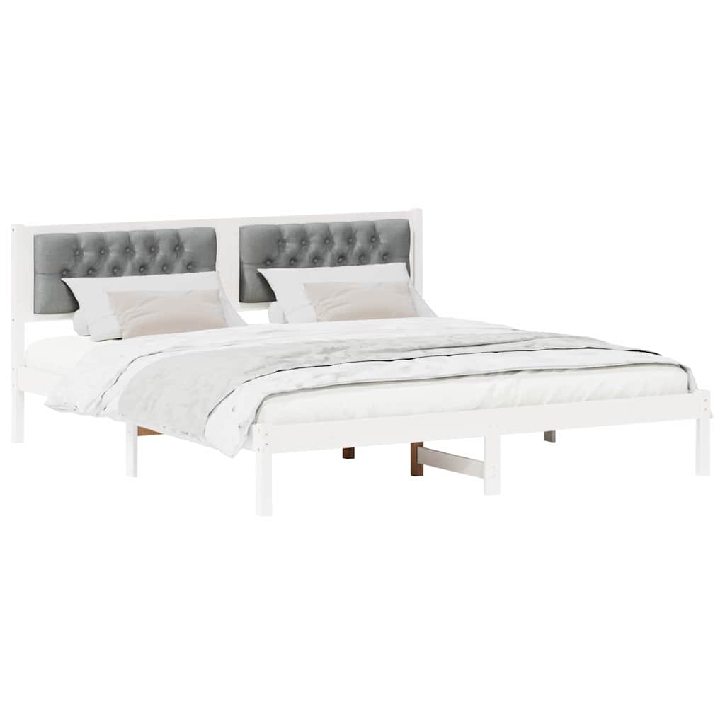 vidaXL Σκελετός Κρεβατιού με κεφαλάρι Ανοιχτό γκρι 160 x 200 cm