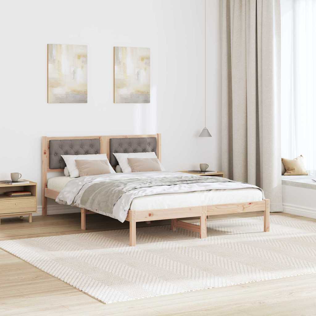 vidaXL Σκελετός Κρεβατιού Taupe 140 x 200 cm Στερεά ξυλεία πεύκου