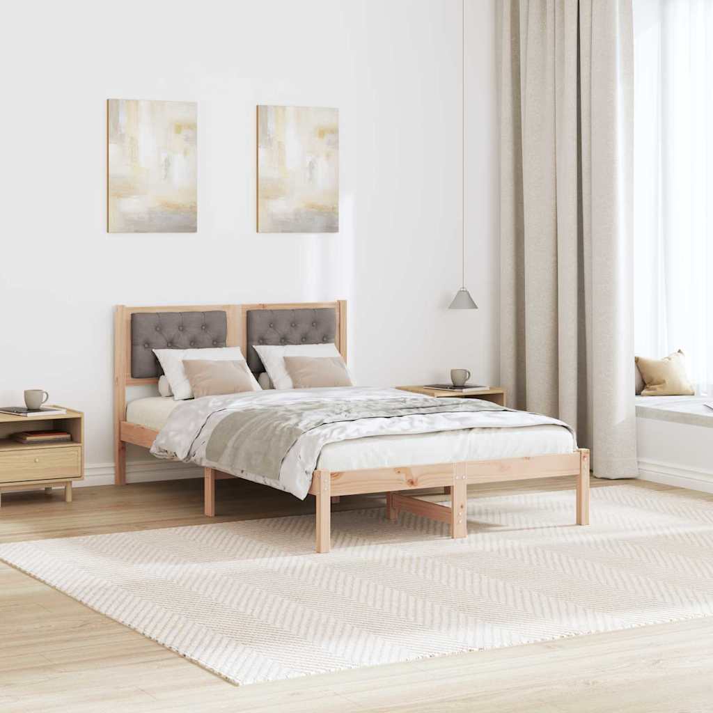 vidaXL Σκελετός Κρεβατιού Taupe 120 x 190 cm Στερεά ξυλεία πεύκου