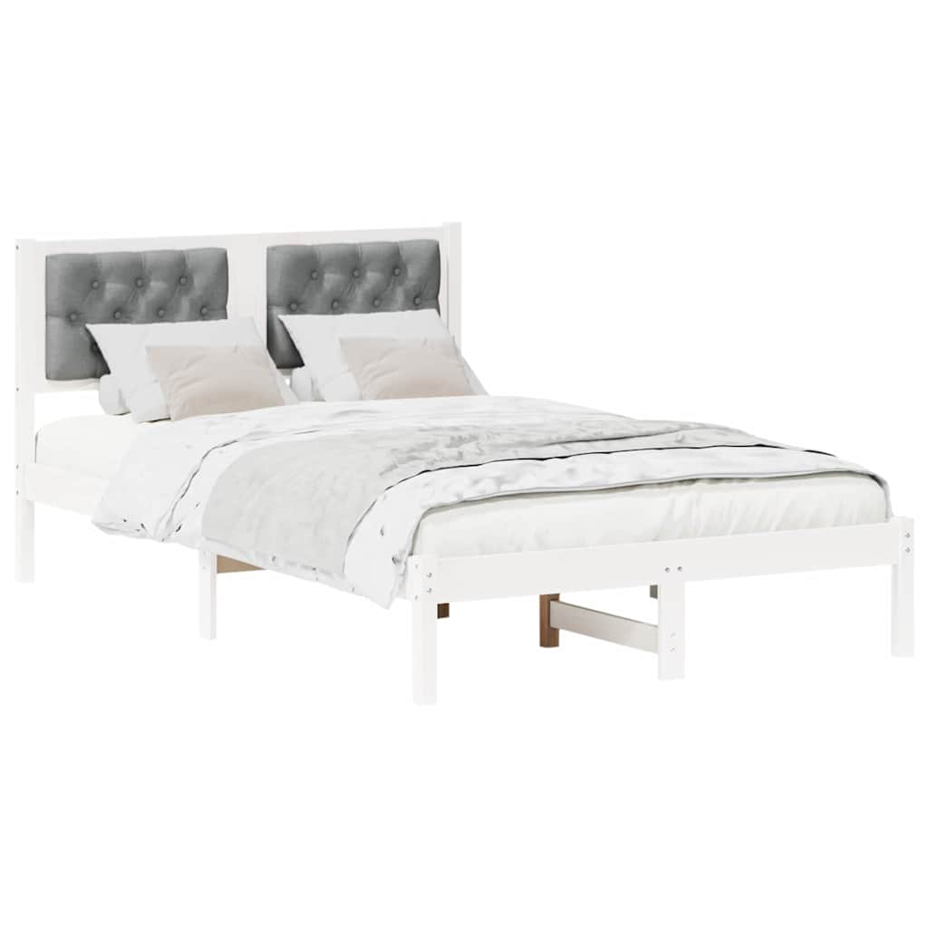 vidaXL Σκελετός Κρεβατιού με κεφαλάρι Ανοιχτό γκρι 120 x 190 cm