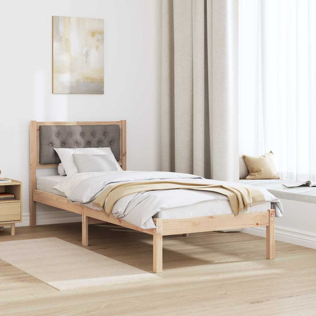 vidaXL Σκελετός Κρεβατιού Taupe 75 x 190 cm Στερεά ξυλεία πεύκου