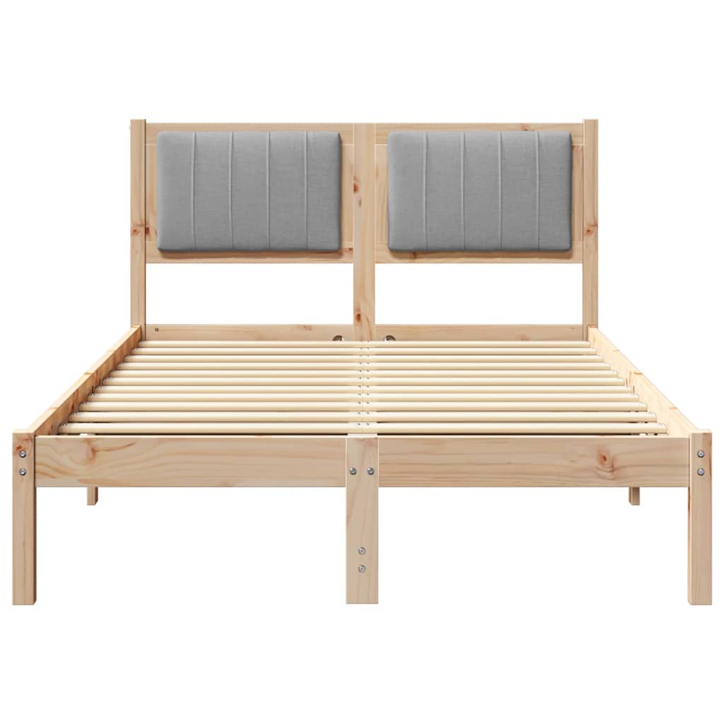 vidaXL Σκελετός Κρεβατιού με Επενδεδυμένο Κεφαλάρι Ανοιχτό γκρι