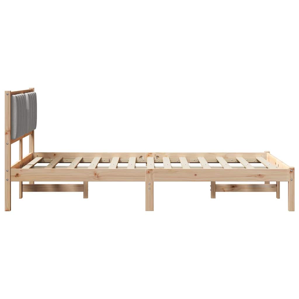 vidaXL Σκελετός Κρεβατιού με Επενδεδυμένο Κεφαλάρι Ανοιχτό γκρι