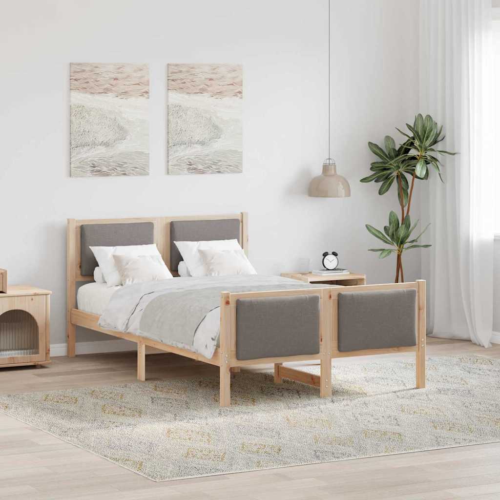 vidaXL Σκελετός Κρεβατιού με κεφαλάρι Taupe 120 x 190 cm ύφασμα