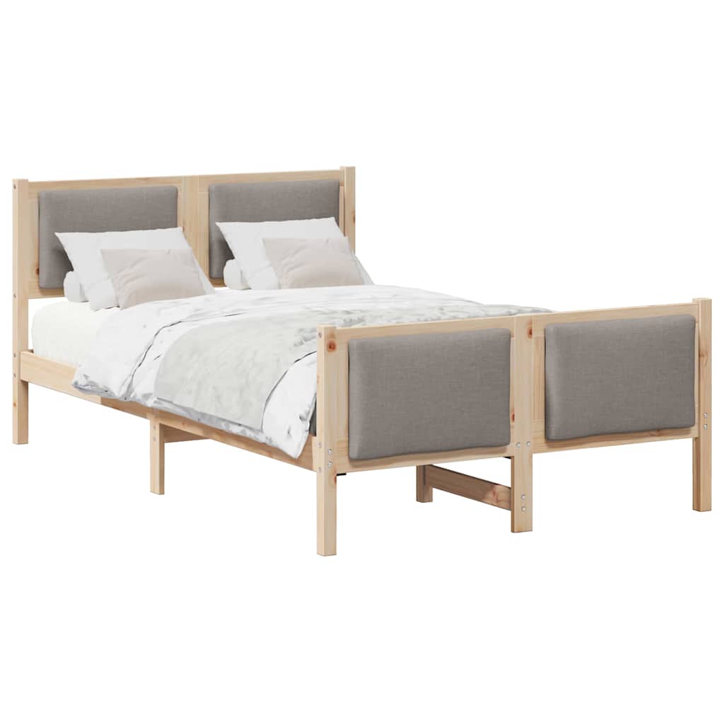 vidaXL Σκελετός Κρεβατιού με κεφαλάρι Taupe 120 x 190 cm ύφασμα