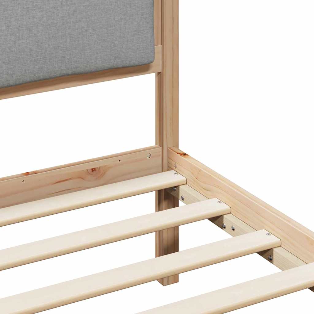 vidaXL Σκελετός Κρεβατιού με κεφαλάρι Ανοιχτό γκρι 90 x 200 cm ύφασμα