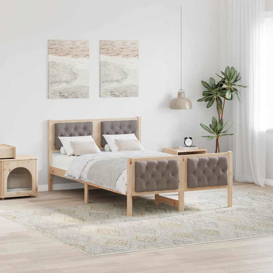vidaXL Σκελετός Κρεβατιού Taupe 120 x 200 cm Στερεά ξυλεία πεύκου