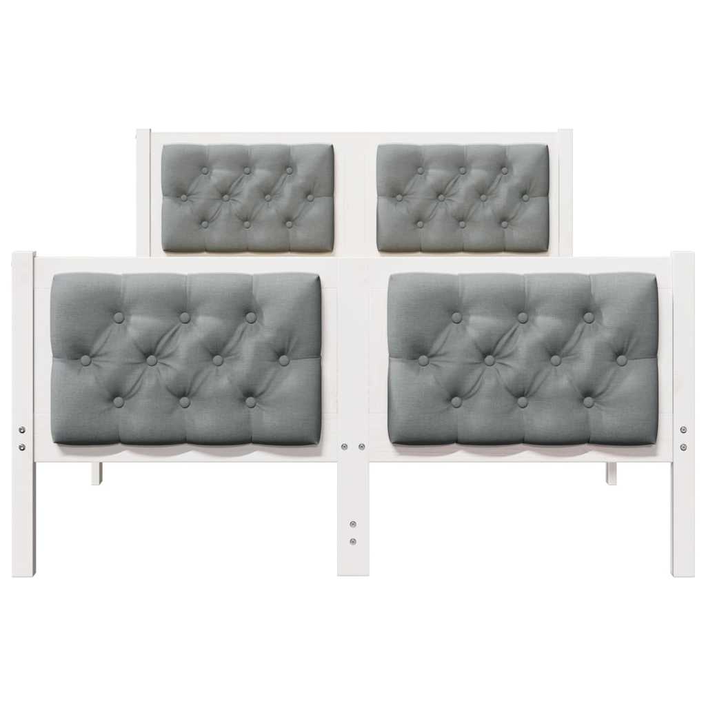 vidaXL Σκελετός Κρεβατιού με κεφαλάρι Ανοιχτό γκρι 120 x 200 cm