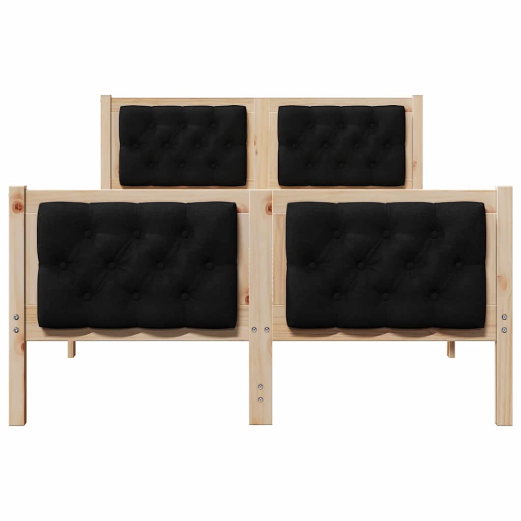 vidaXL Σκελετός Κρεβατιού Μαύρο 135 x 190 cm Στερεά ξυλεία πεύκου