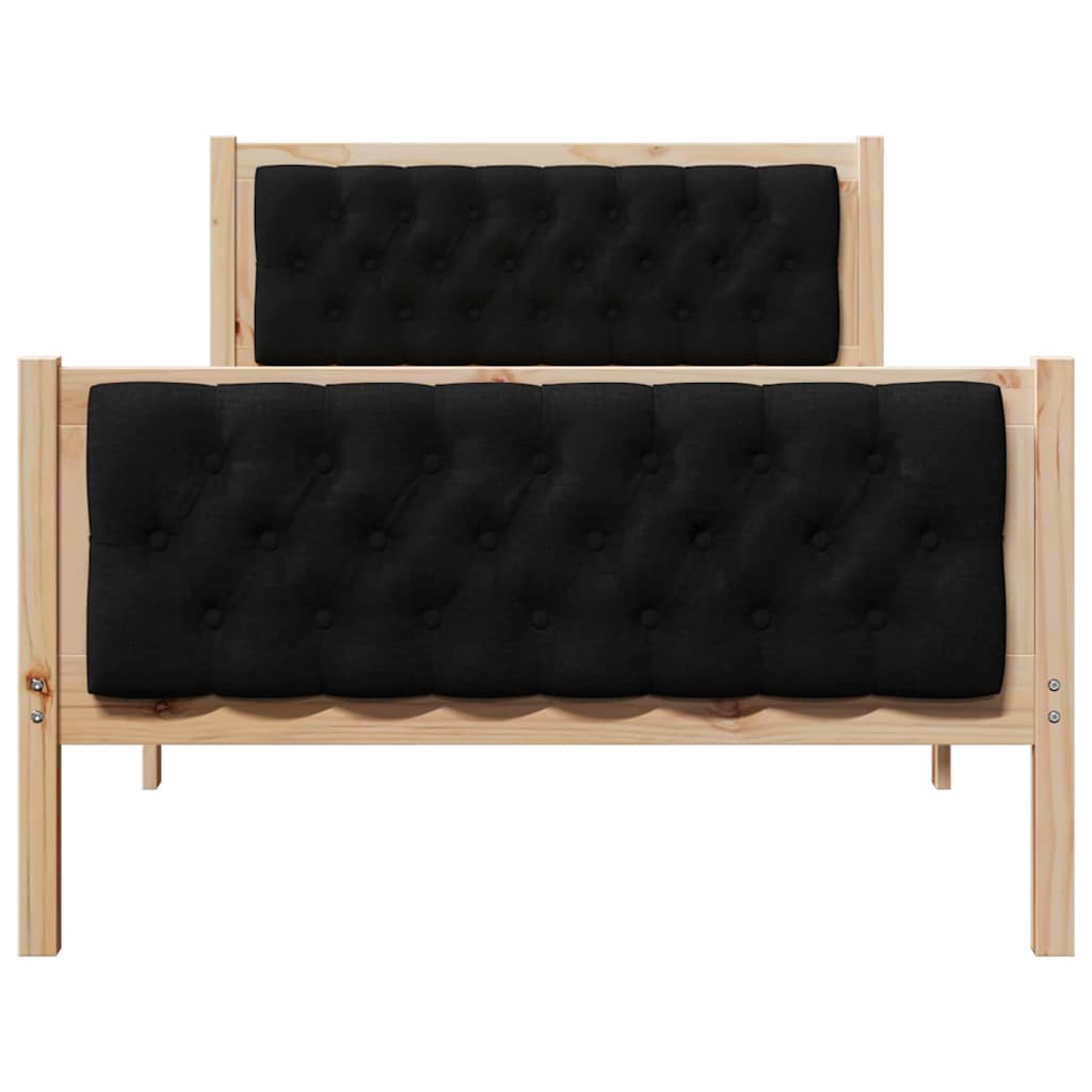 vidaXL Σκελετός Κρεβατιού Μαύρο 100 x 200 cm Στερεά ξυλεία πεύκου