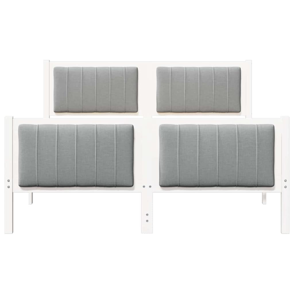 vidaXL Σκελετός Κρεβατιού Λευκό και ανοιχτό γκρι 135 x 190 cm