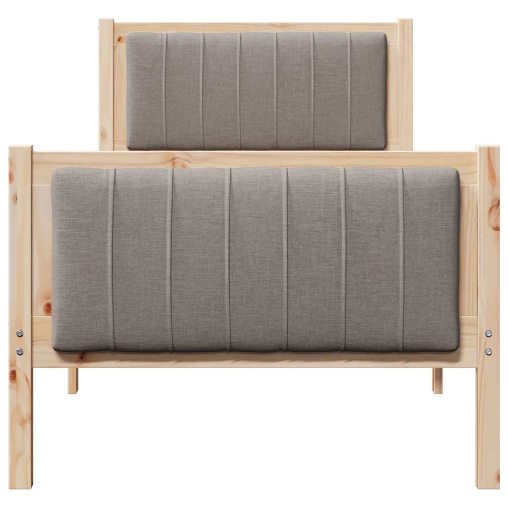 vidaXL Σκελετός Κρεβατιού Καφέ και ταμπά 75 x 190 cm Μασίφ ξύλο πεύκου